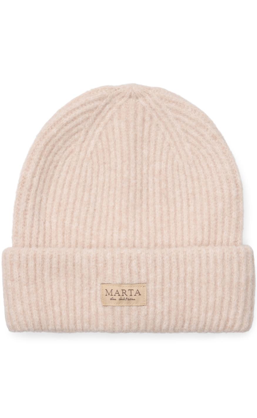 Marta Du Chateau Hat Rib Beanie Beige