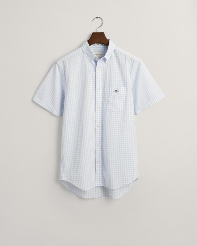 Reg Poplin Gingham Ss Shirt