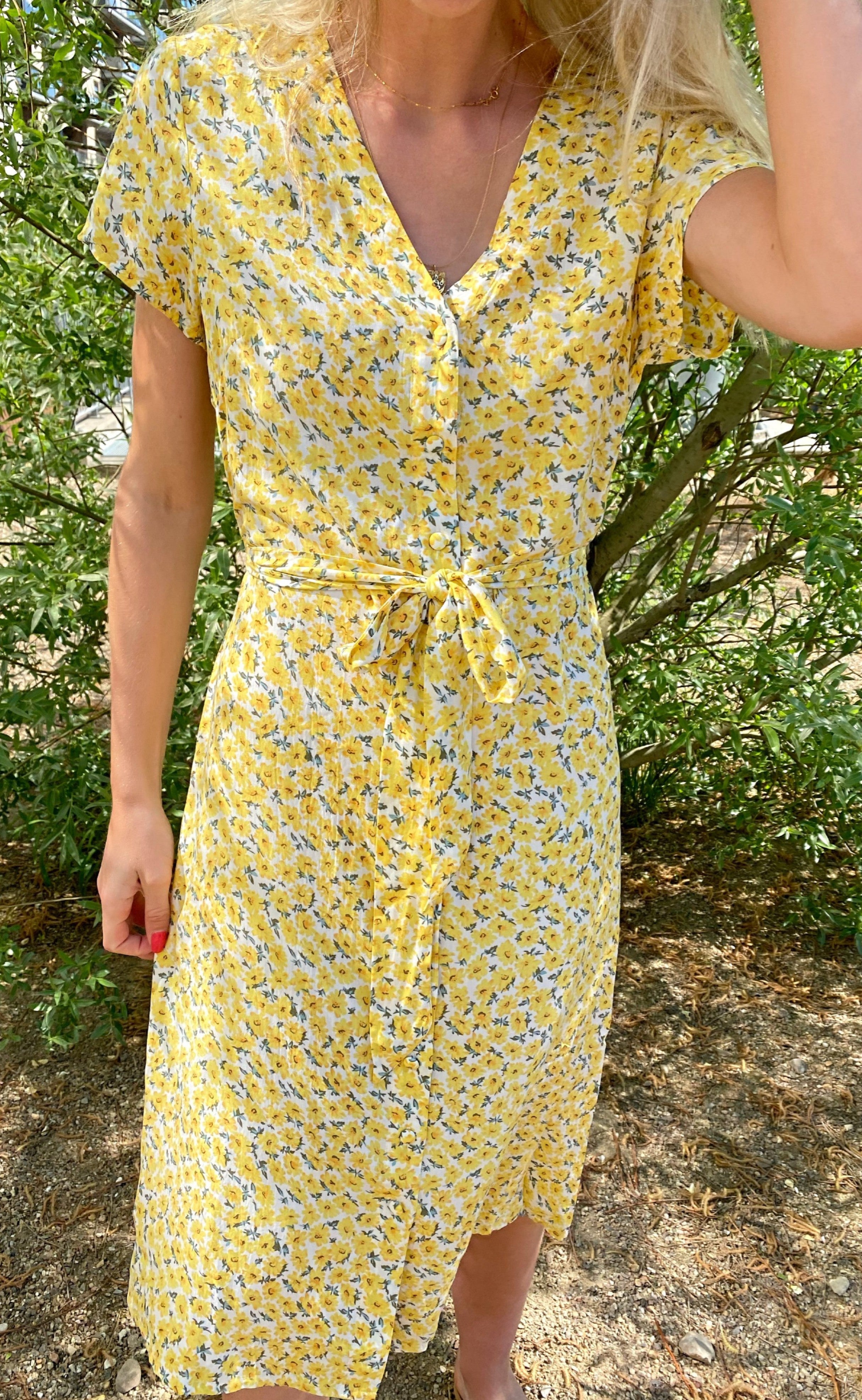 Say Ina Copenhagen Kjole Astrid Yellow Flower