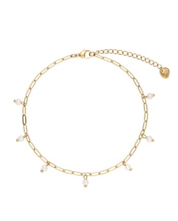 Smykkeli Copenhagen Ankelkæde Small Pearl Gold Colour