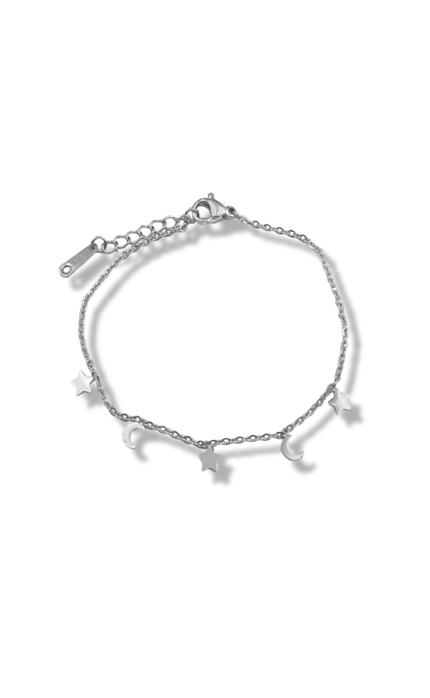 Smykkeli Copenhagen Armbånd Porto Moon   Stars Silver Colour