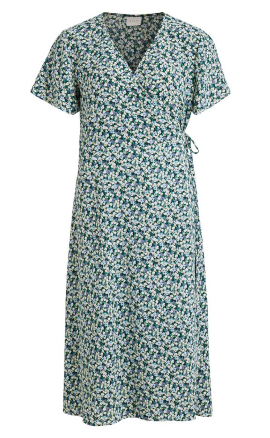 Vila Kjole Lovie Wrap Midi Navy