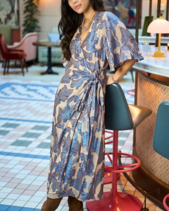 Black Colour Kjole Kenzie Wrap Blue