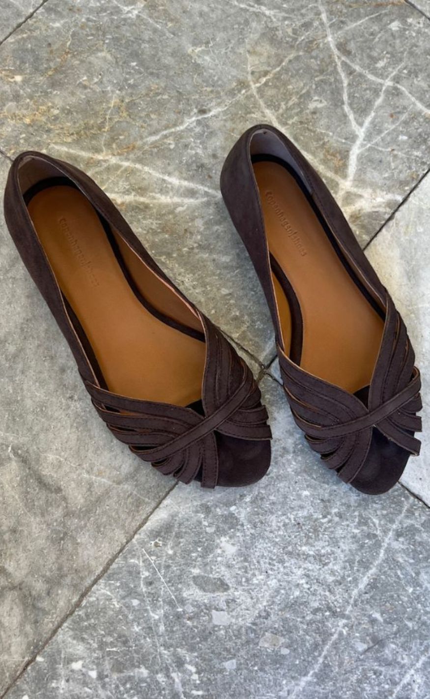 Copenhagen Shoes Ballerinaer Passionate Suede Dark Brown