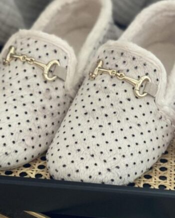 Copenhagen Shoes Hjemmesko Melania Dots Off White