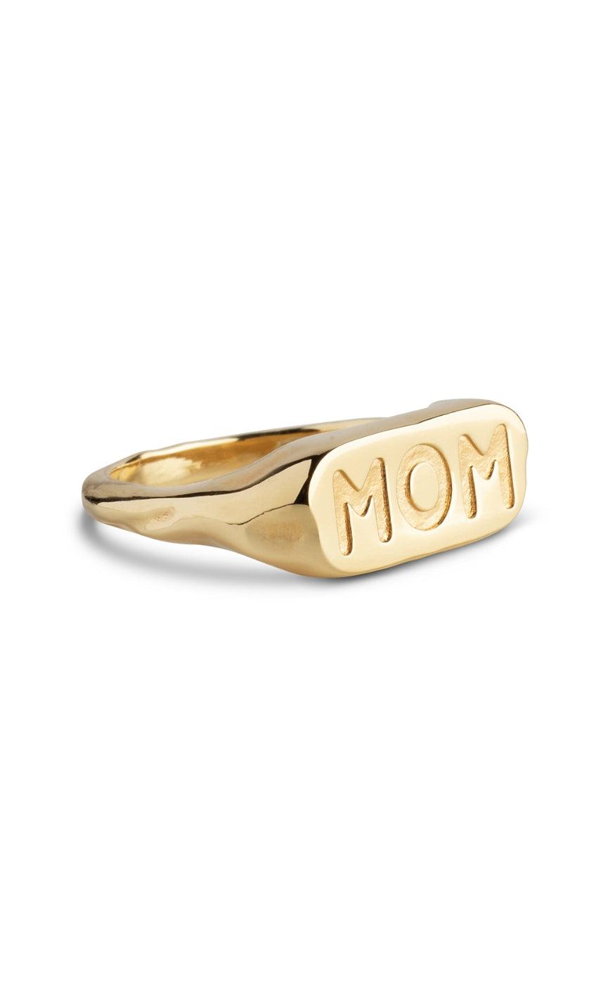 Enamel Copenhagen Ring Mom Statement Gold Colour