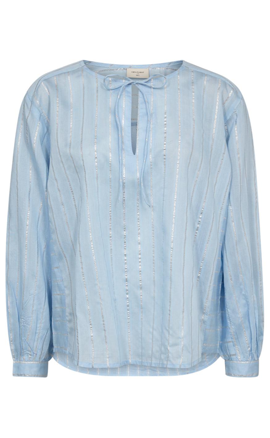 Freequent Bluse Simi Chambray Blue Silver