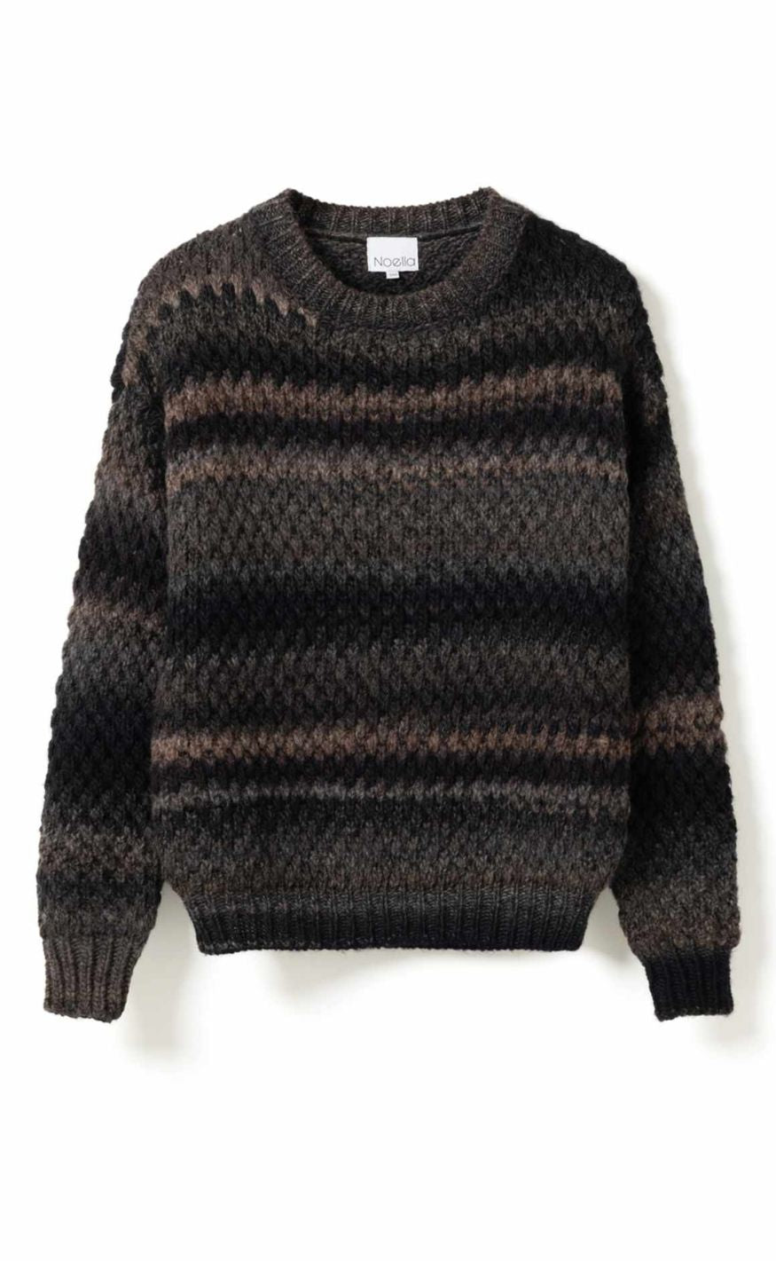 Noella Striktrøje Gio Knit Brown Grey Mix