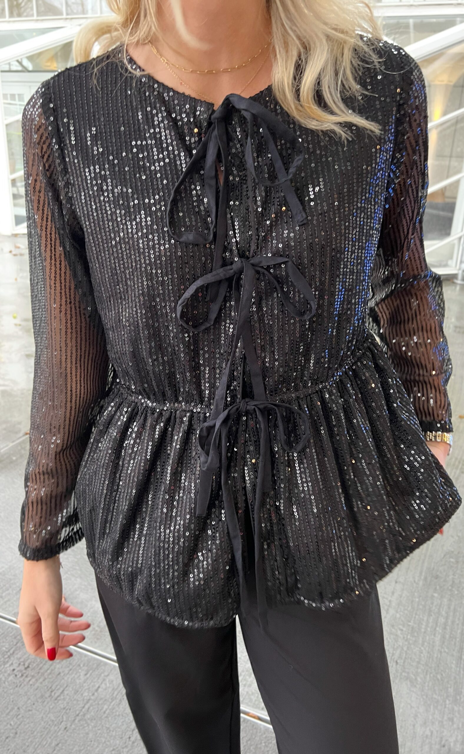 Say Ina Copenhagen Bluse Petra Black Sequin