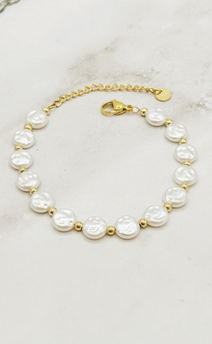 Smykkeli Copenhagen Armbånd Camilla Pearl Gold Colour