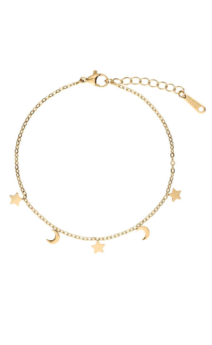 Smykkeli Copenhagen Armbånd Porto Moon   Stars Gold Colour