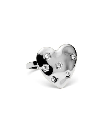 Smykkeli Copenhagen Ring Chunky Heart Silver Colour