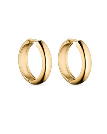 Smykkeli Copenhagen øreringe Plain Chunky Hoops Gold Colour