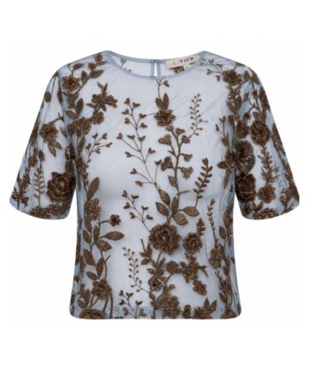 -view Bluse Fuschia Light Blue Brown