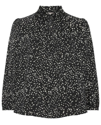 -view Bluse Jill Black With White Dots