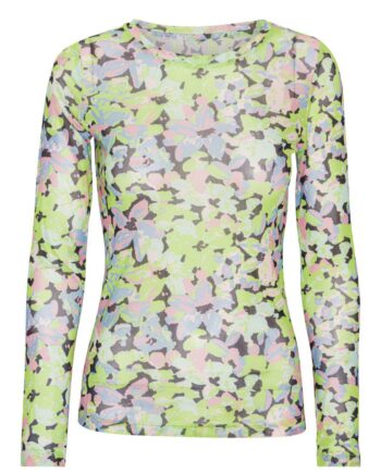 -view Bluse Silka Green Flowers
