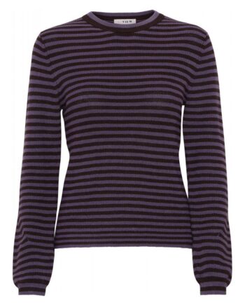 -view Bluse Violet Knit Blouse Lavender Brown