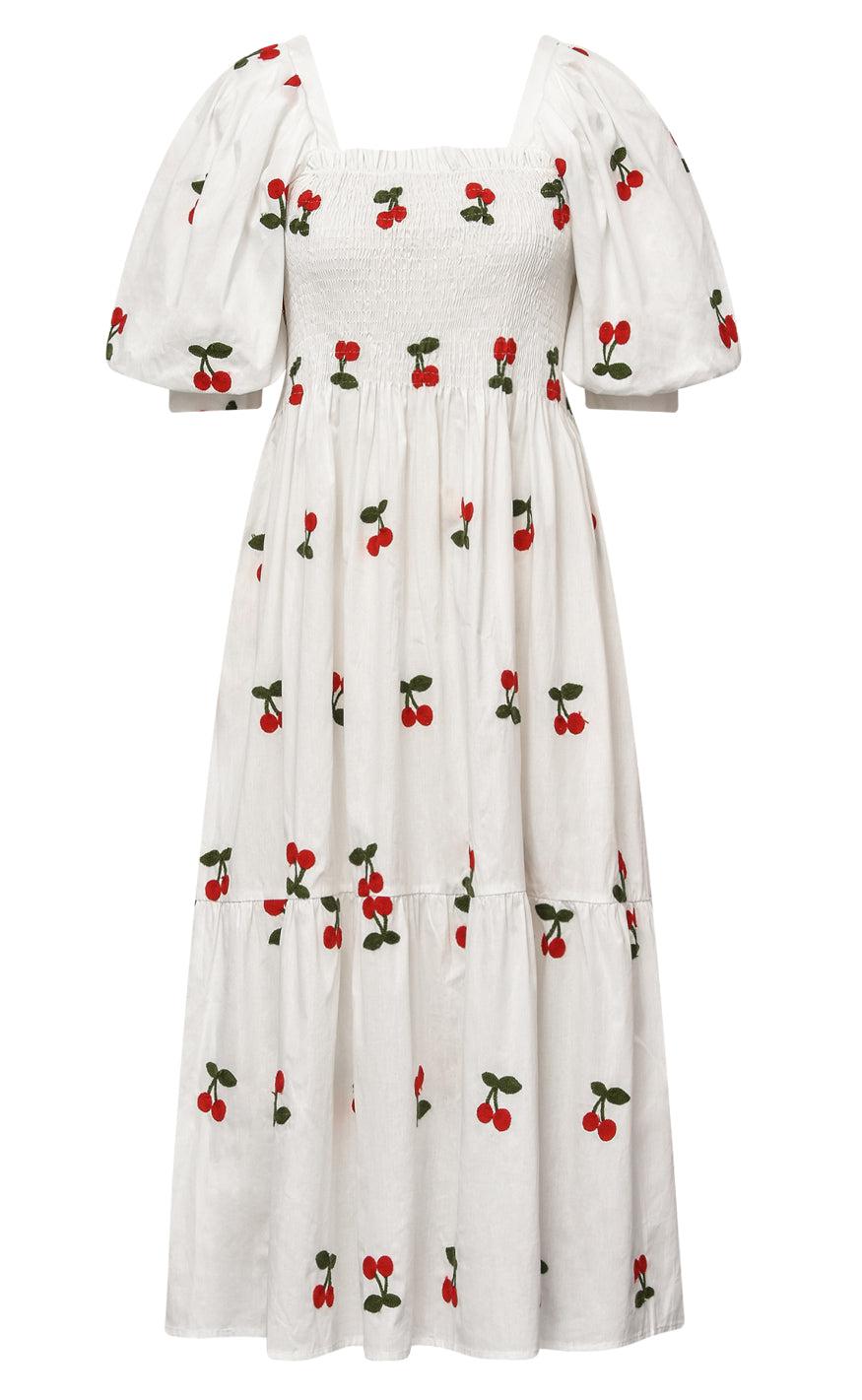 -view Kjole Cheri Fruit White Cherry