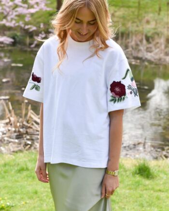 -view  -shirt Best Double Flower White
