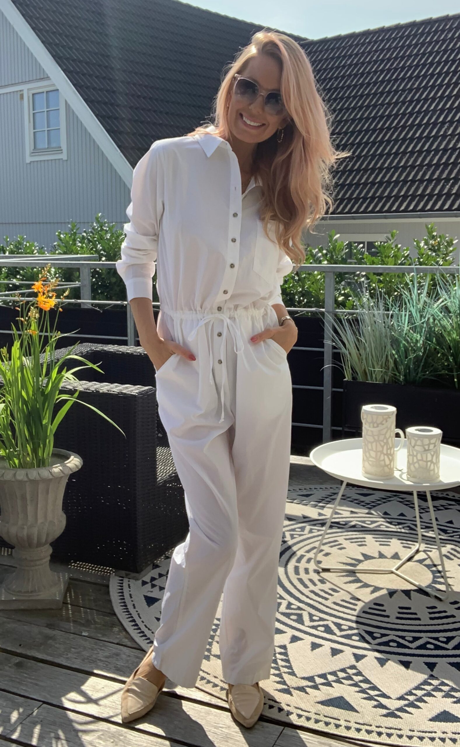 Basic Apparel Buksedragt Vilde Bright White