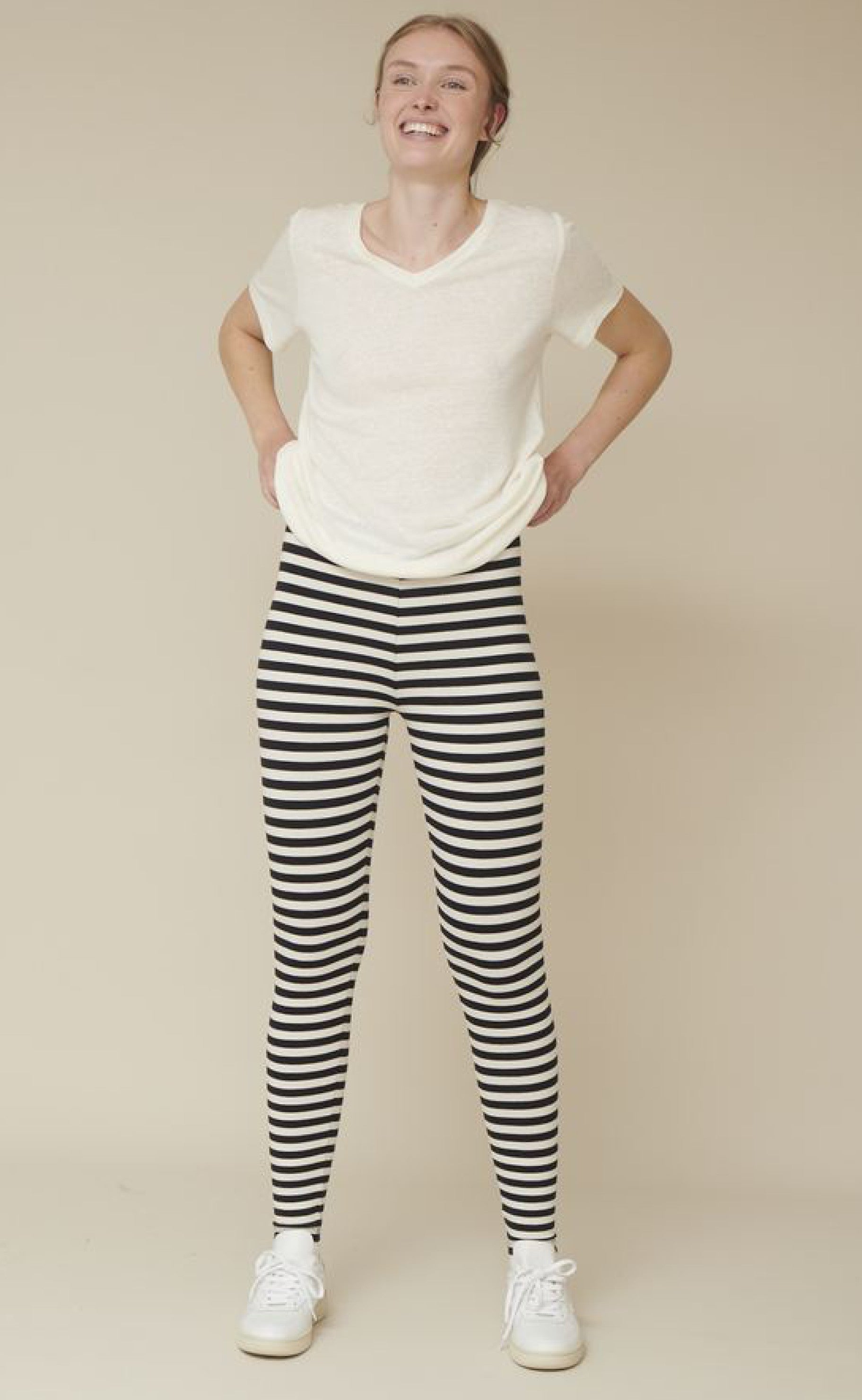Basic Apparel Leggings Elba Black   Off White