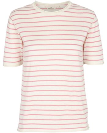 Basic Apparel  -shirt Soya Stripe Whisper White   Wild Rose
