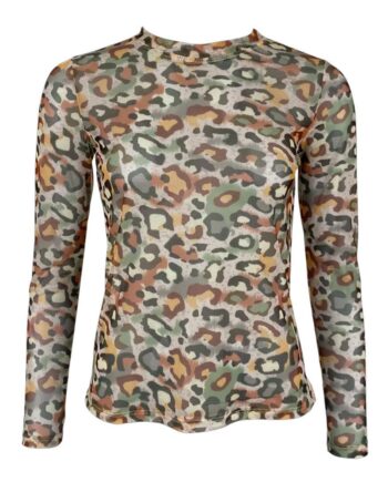 Black Colour Bluse Florence Mesh Army Jungle