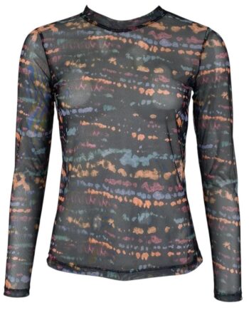 Black Colour Bluse Florence Mesh Black Stain