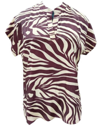 Black Colour Bluse Luna Andra Berry Zebra