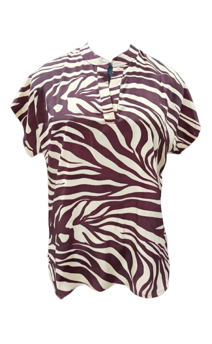 Black Colour Bluse Luna Andra Berry Zebra