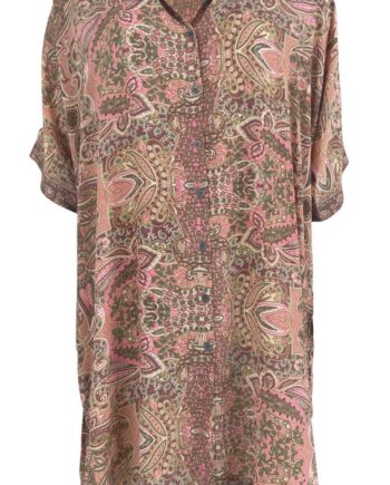 Black Colour Bluse Luna Tunic Rose Ivory