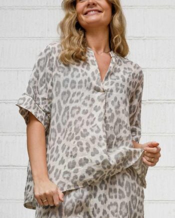 Black Colour Bluse Melina Natural Leo