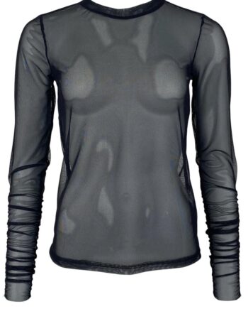 Black Colour Bluse Pisa Mesh Black