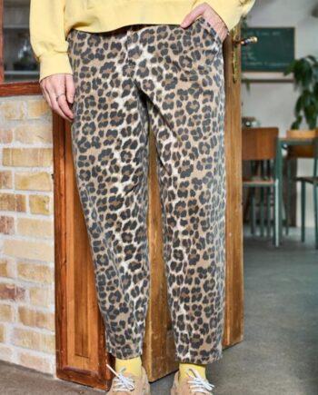 Black Colour Bukser Ellie Barrel Leopard