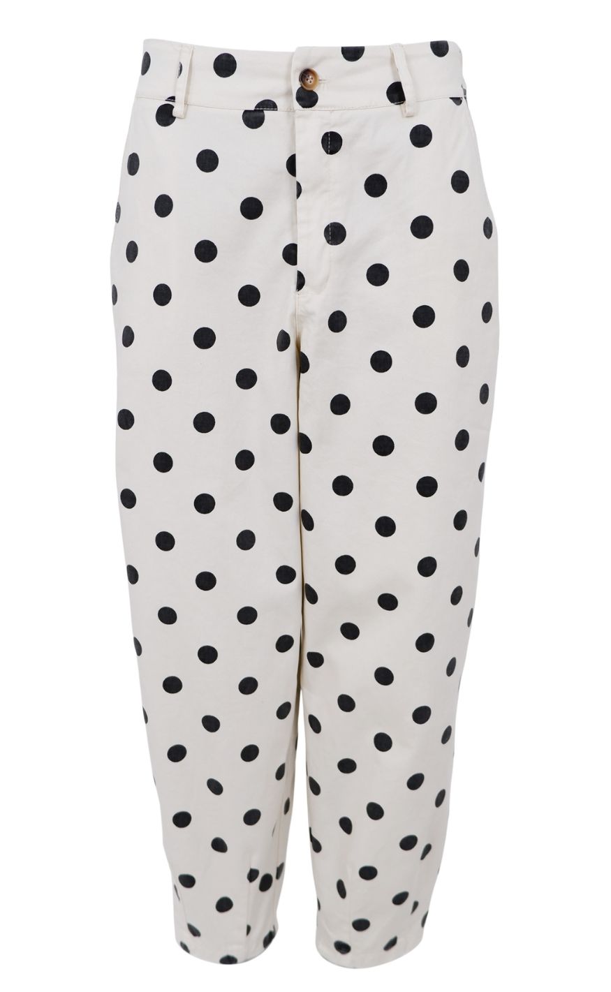 Black Colour Bukser Ellie Barrel White Dot
