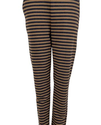 Black Colour Bukser Jessa Striped Camel