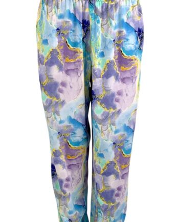 Black Colour Bukser Luna Boho Marble Blue
