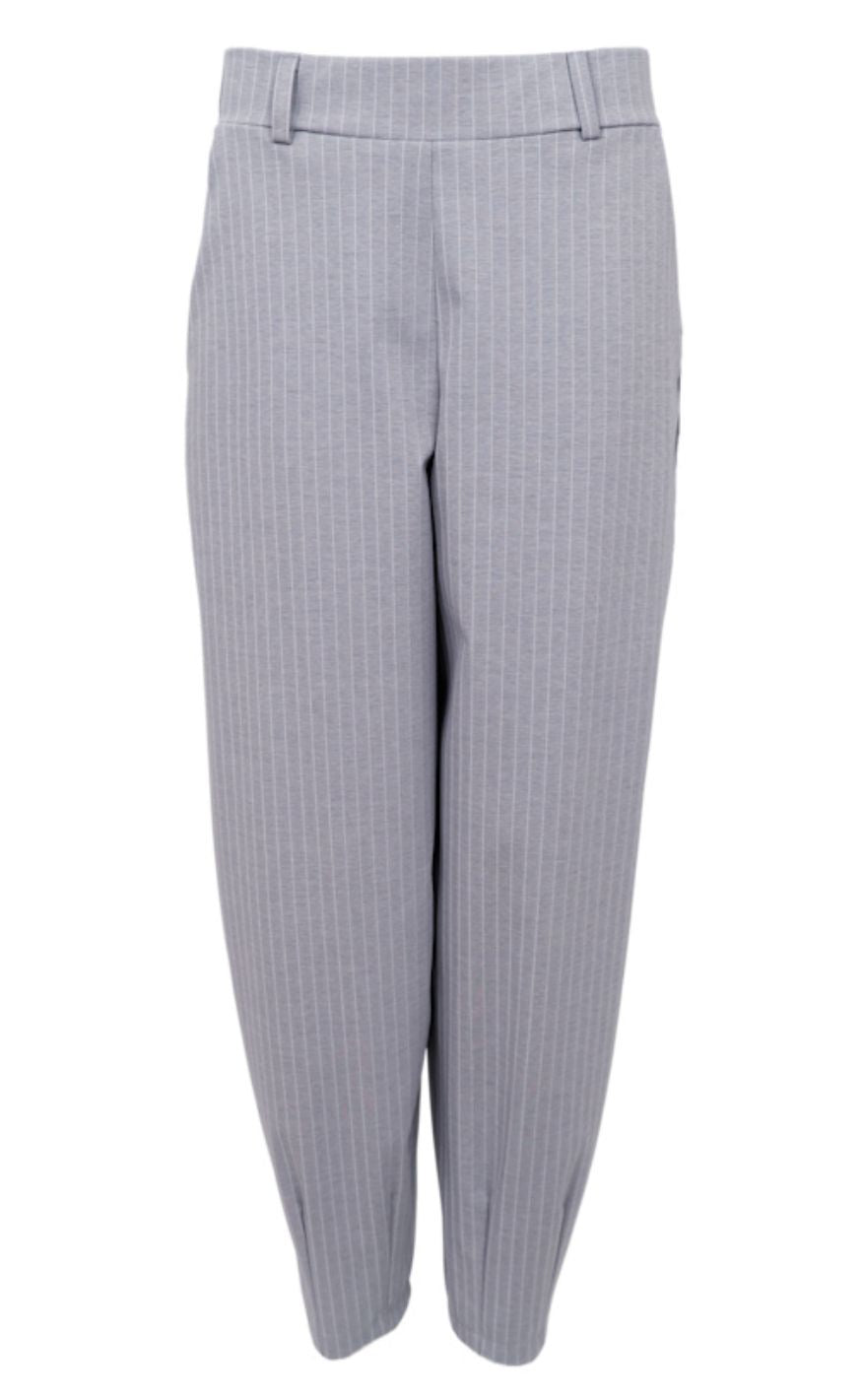Black Colour Bukser Milano Barrel Grey Stripe