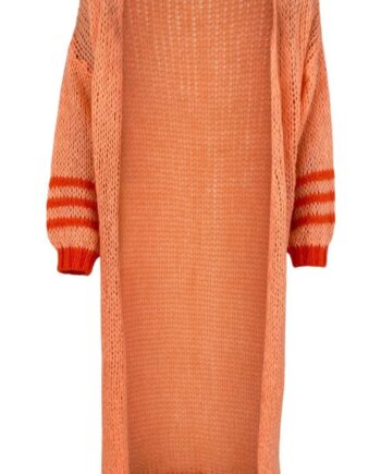 Black Colour Cardigan Fabienne Long Peach
