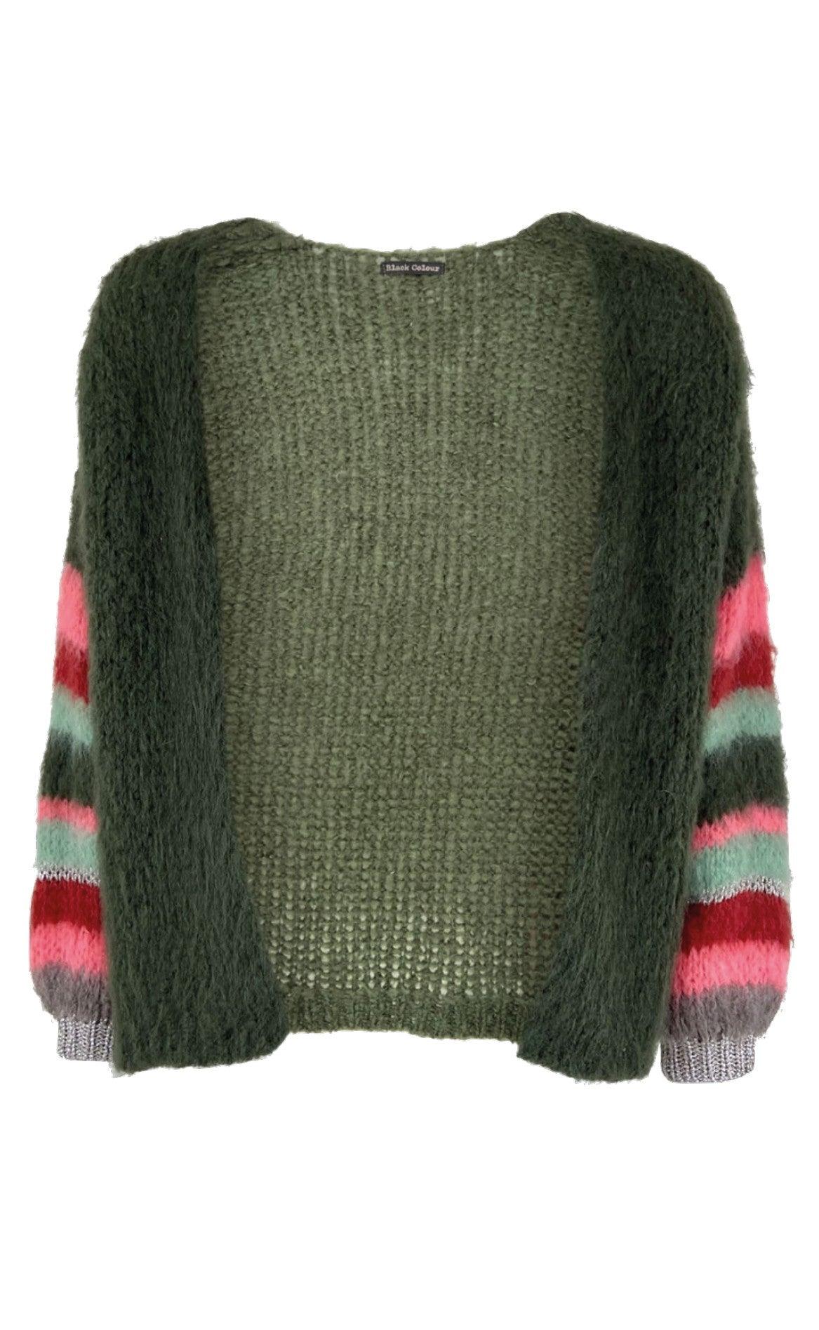 Black Colour Cardigan Hera Brushed Army