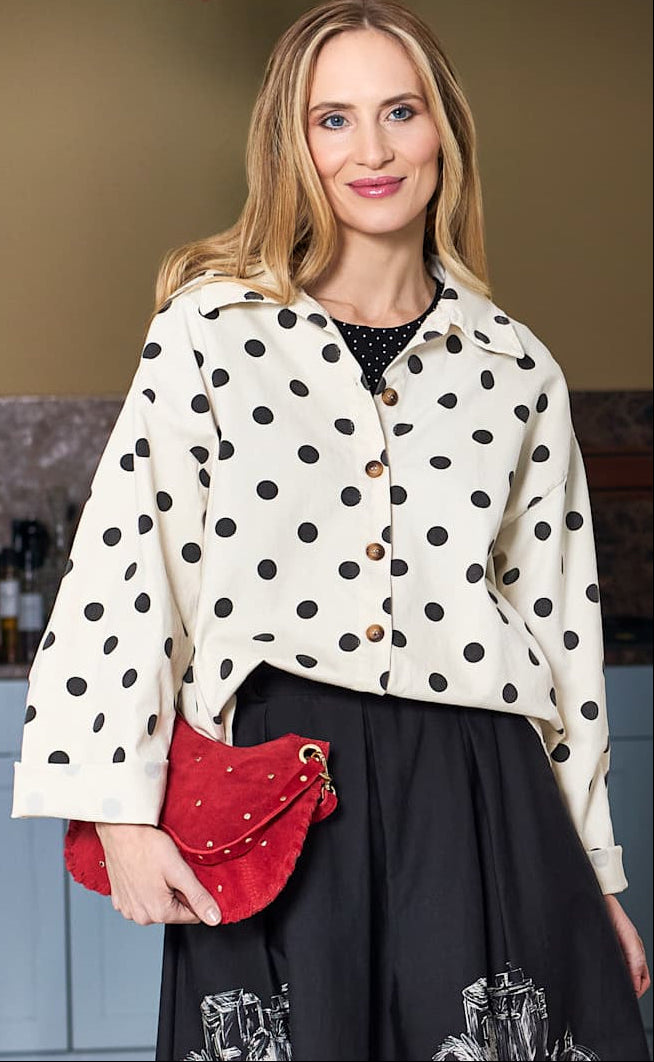 Black Colour Jakke Ellie White Dot
