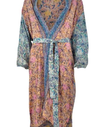 Black Colour Kimono  Luna Long Pastel Mix