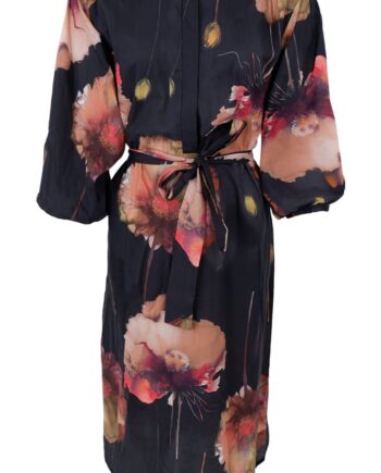 Black Colour Kjole Celine Black Flower