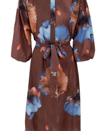 Black Colour Kjole Celine Coffee Flower