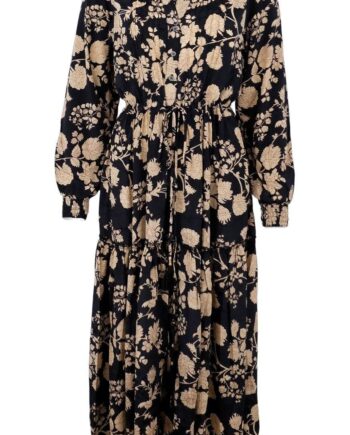 Black Colour Kjole Luna Boho Ivory Black