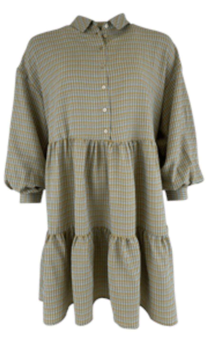 Black Colour Kjole Raffaela Midi Check Mint