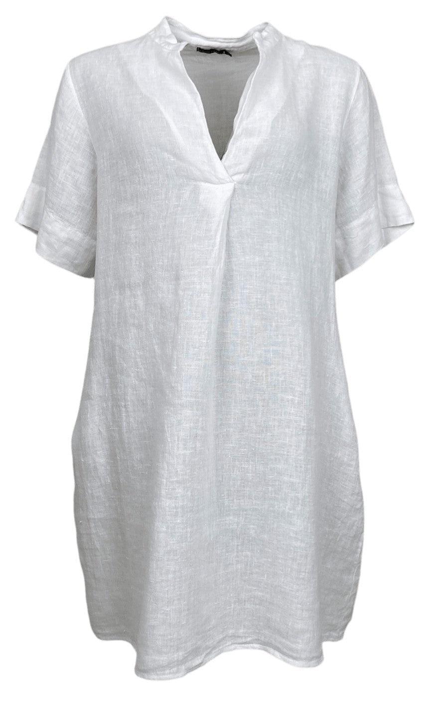 Black Colour Kjole Siena Linen Tunic -white