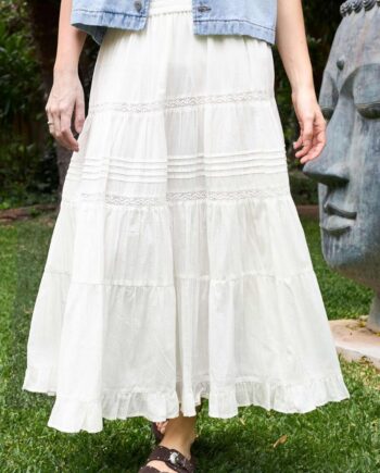 Black Colour Nederdel Harriet Off White
