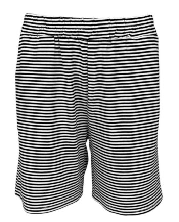 Black Colour Shorts Polly Jersey Striped Black