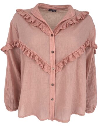 Black Colour Skjorte Berta Lace Rose